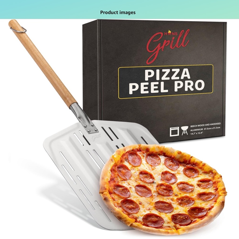 Hans Grill Pizza Peel Pro with Wooden Handle